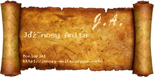 Jánosy Anita névjegykártya