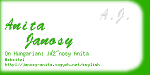 anita janosy business card